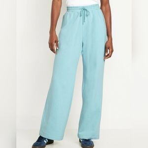 Old Navy So Comfy High Waisted Wide Leg Sweatpants In Ceramic Blue Size L